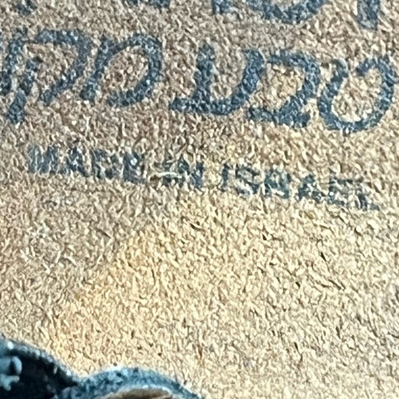 NAOT Leather Metallic Bronze Strappy Sandals Cork Made is Israel Sz 8 Rhinestone - Picture 10 of 14